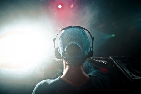 DJ with headphones DJ with headphones