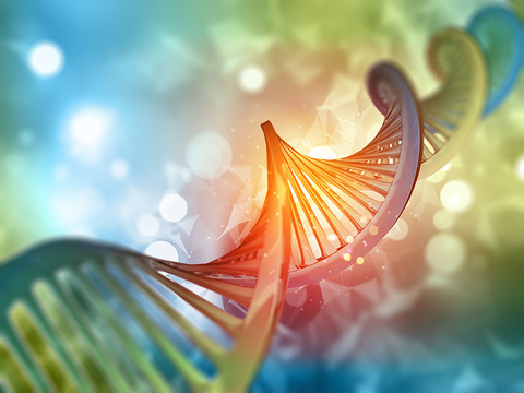 DNA Getty 3D medical background with DNA strand