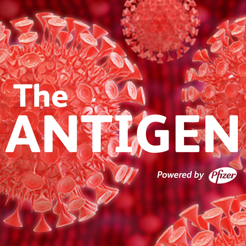 Pfizer podcast cover for The Antigen Pfizer podcast cover for The Antigen