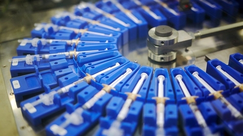 Takeda syringe production Hikari Japan Pre-filled syringes on Takeda production line in Hikari Japan manufacturing plant