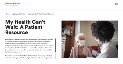 Johnson & Johnson campaign art "Health Can't Wait" Johnson & Johnson campaign art "Health Can't Wait"