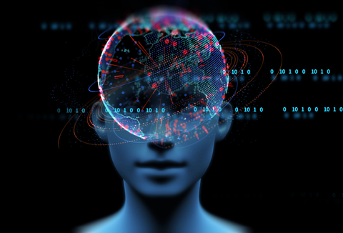 3d illustration of virtual human on technology background. 3d illustration of virtual human on technology background.