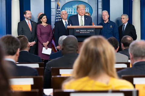White House coronavirus briefing President Donald Trump speaks at a press briefing on the COVID-19 pandemic