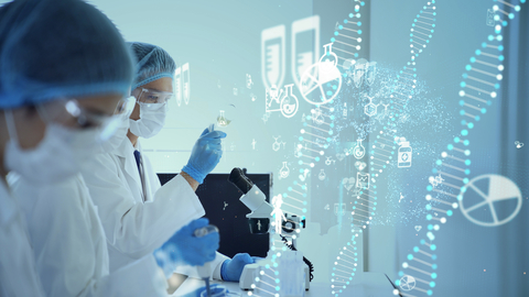 Genetic engineering concept. Medical science. Scientific Laboratory. Genetic engineering