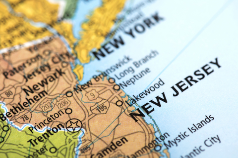 Map of New Jersey A map of the state of New Jersey