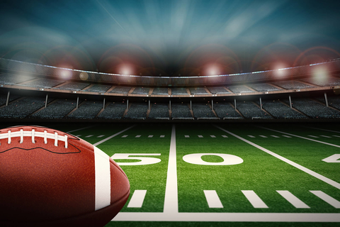 Football at midfield Football at 50 yard line