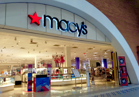 Macy's storefront facing a shopping mall