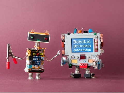 Robotic Process Automation cartoon robots