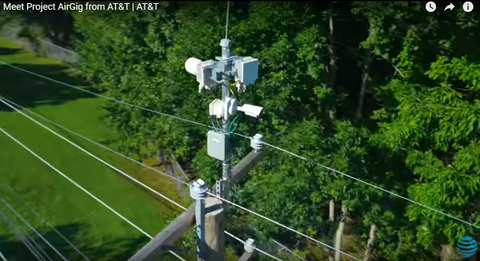 AT&T Project AirGig broadband over powerline (AT&T) AT&T Project AirGig broadband over powerline tech (Screenshot: AT&T)