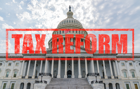 Tax reform - pabradyphoto/Getty Capitol building with Tax Reform text