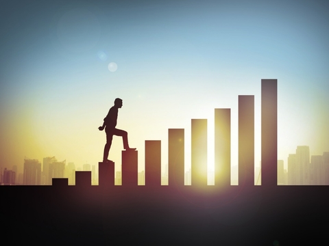 Climbing up the ladder to success illustrates the journey to CFO