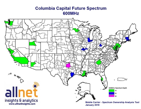 Columbia Capital possible total 600 MHz spectrum holdings (Allnet Insights) Columbia Capital possible total 600 MHz spectrum holdings (Allnet Insights)