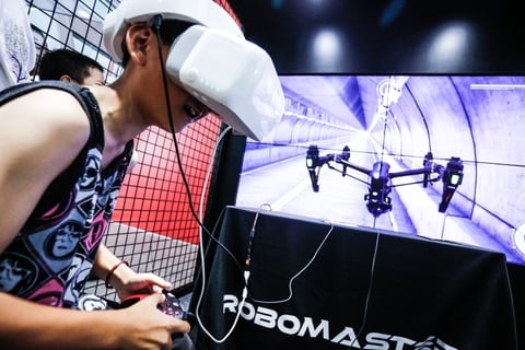 DJI holding drone flight simulator challenge at Rugby Sevens DJI is using Hong Kong Sevens 2018 to showcase its drone technology and hold a public e-sports competition (Image DJI)