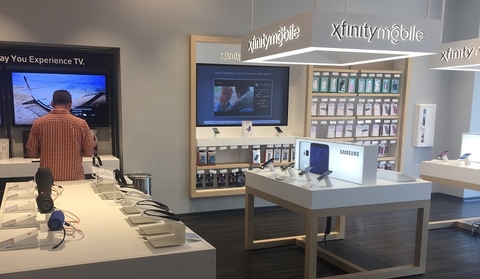 Comcast Xfinity Mobile store display Comcast Xfinity Mobile store display