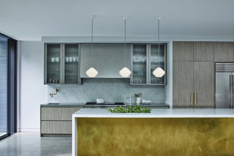 Horizontal Fin pendant The intricate bone china shade is inspired by natural forms, that when lit, accentuates the beauty of its material.