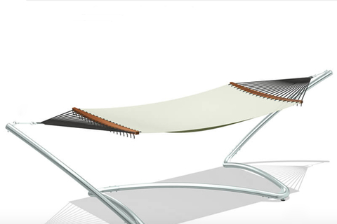 Air Lounge Using durable hardwood stretcher bars and marine grade components, the hammock is durable and therefore safe.