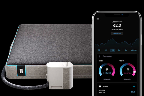 Pod Eight Sleep unveiled the Pod, a high-tech bed that combines temperature regulation (between 55 and 115 degrees Fahrenheit), biometric tracking, smart home integrations and sleep coaching.
