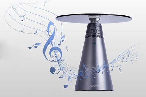 Soundesk Soundesk is a piece of furniture that leverages technology to combine a 360-degree surround sound system into a coffee table.