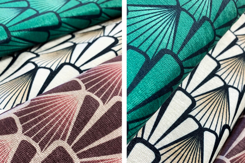 Deco The Deco pattern is bold in character and can fit into a variety of color palettes, with three colorways available.