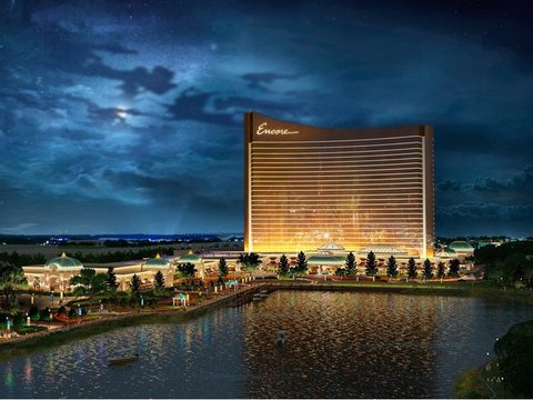 Encore Boston Harbor Resort The resort at night