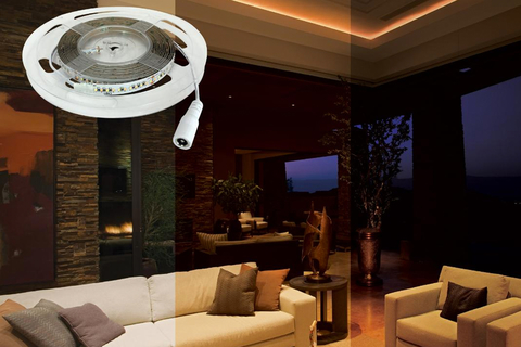 24V Comfort Dim LED Tape Light Comfort Dim dims and warms the light as power is reduced and the color temperature is changed from bright and crisp to warm and intimate on a gradual, even curve.