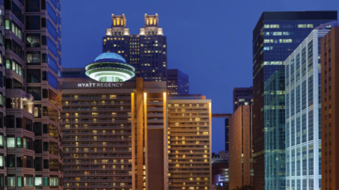 Hyatt Regency Atlanta On all bookings made within 2018, guests who cancel with less than 48 hours of advance notice will now be charged for the cost of one night’s stay.