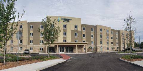 WoodSpring Suites Orlando International Drive Front exterior of WoodSpring Suites Orlando International Drive