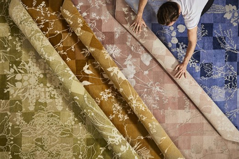 Botanical rugs The hand-knotted Botanical rugs collection depict flora that have been foraged and pressed before being composed into intricate designs.