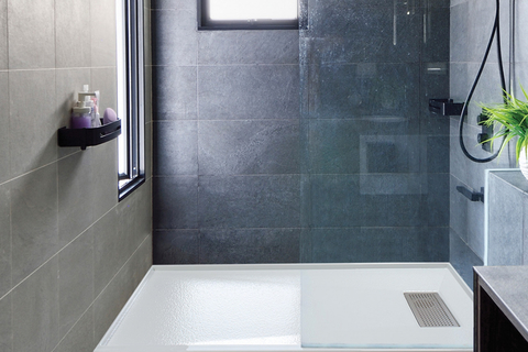 6036 shower base The cover conceals an offset drain, which allows the base to replace an original narrower base or tub without the hassle of repositioning the drain plumbing in most cases.