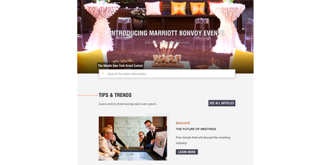 Marriott Bonvoy Events platform Marriott unveils new event platform