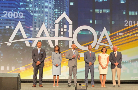 AAHOA Convention 2019 Execs The AAHOA executives stand on stage