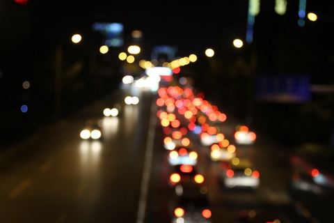 cars on road tail lights