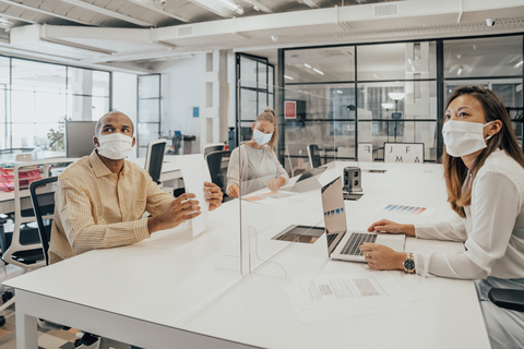 Diverse Workplace with Masks Diverse Workplace with Masks