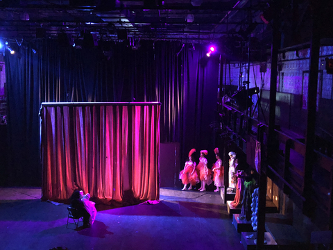 17 - backstage view of Cook Maid and Yakov waiting to enter cabaret.jpg