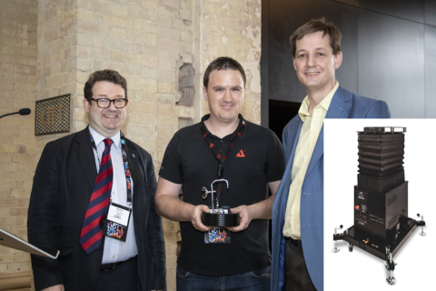 (L-R) ABTT CEO Robin Townley; David Baker, Commercial Manager at AED UK; ABTT Chairman Richard Bunn