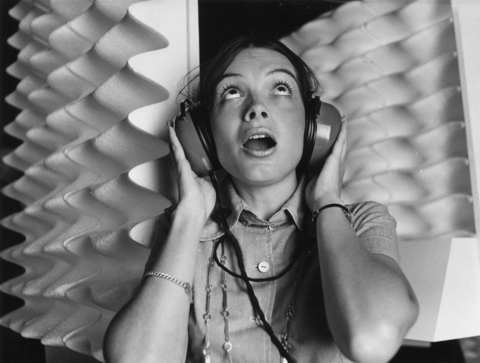 listening on headphones