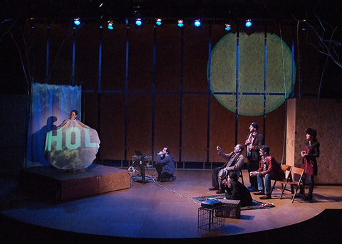 Boston Court SFB A barn ldquonot too on the nose but elevatedrdquo says Schwartz made of OSD plywood all made of chips would serve Projection design against moving platforms involving vague allusions to Russia helped create the fluidity of Act OnenbspSchwartz gave lighting designer Elizabeth Harper many practicals but says as the act progressed the lighting became more surrealCircle XnbspTheatrenbspCompanyBoston Court coproduction of SFB