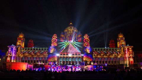 large scale mapping projection on the umaid bhawan palace in Jodhpur India