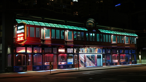Unique 3 dimensional glass elements on each of the 3 levels of the Jack Chow Building allow for an artistic layering of color light beyond the thin facade