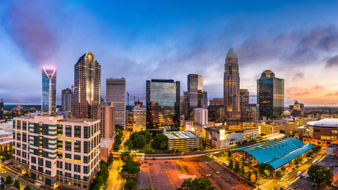 Charlotte North Carolina Skyline The 100-year-old Lawyers Building on Main Avenue in Charlotte, N.C., is being transformed into an Ascend Collection property after sitting unused since the 1980s.