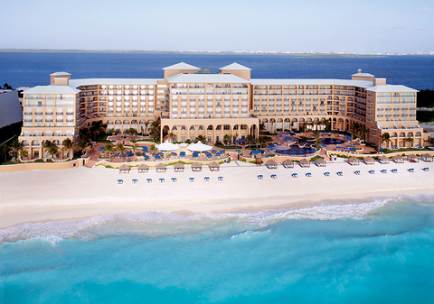Ritz-Carlton, Cancun exterior of the hotel on the beach