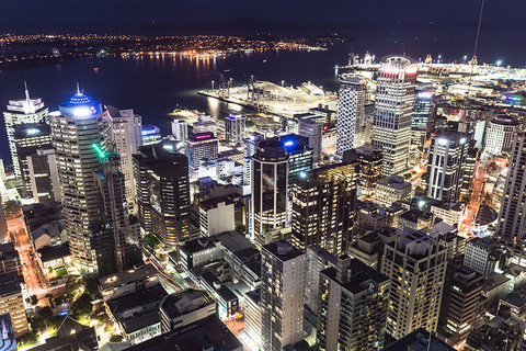 view from Sky Tower, Auckland New Zealand // Photo by AsianDream/iStock/Getty Images Plus/Getty Images view from Sky Tower, Auckland New Zealand