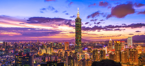 Taiwan Getty Taipei 101 at night, Taipei, Taiwan