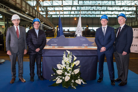 Seven Seas Splendor cutting ceremony Regent and Fincantieri executives at the Seven Seas Splendor cutting ceremony