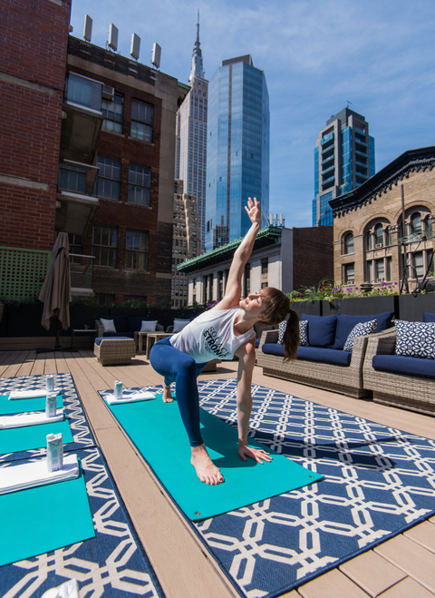 HGU New York Hotel rooftop yoga HGU New York Hotel's rooftop yoga