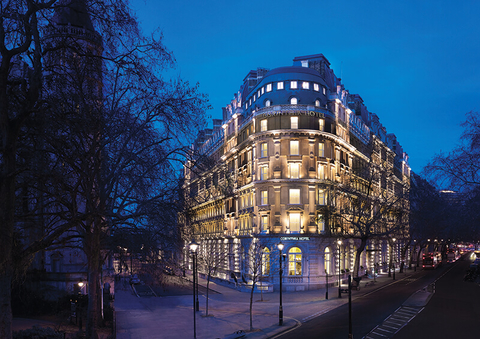 Corinthia Hotel London facade - editorial only Corinthia Hotel London facade at night