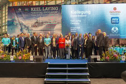 Crystal Endeavor Keel Laying Ceremony Editorial Crystal Endeavor Keel Laying Ceremony