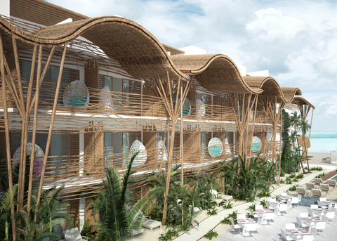 Mystique Blue Exterior of the resort in the Yum Balam nature reserve