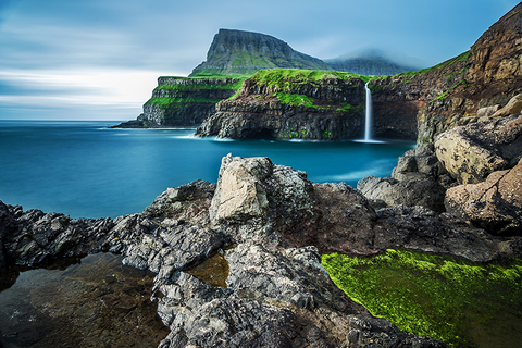 Faroe Islands // Photo by FedevPhoto/iStock/Getty Images Plus/Getty Images Faroe Islands Gasadalur waterfall