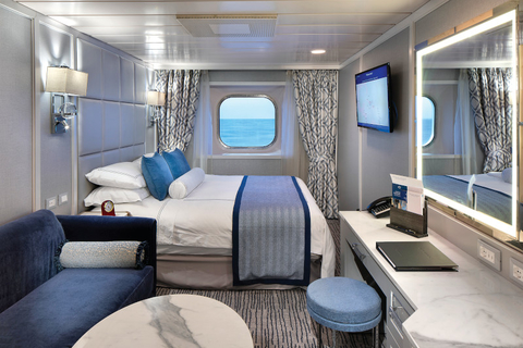 Deluxe Ocean View on Oceania Cruises Sirena Newly renovated guest room on Sirena
